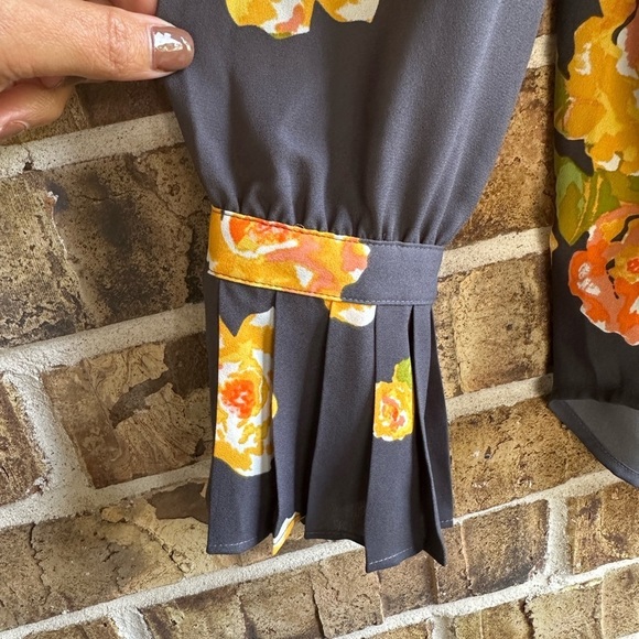 LOFT Blue Boxy Blouse with Cuffed 3/4 Sleeves - Picture 3 of 9